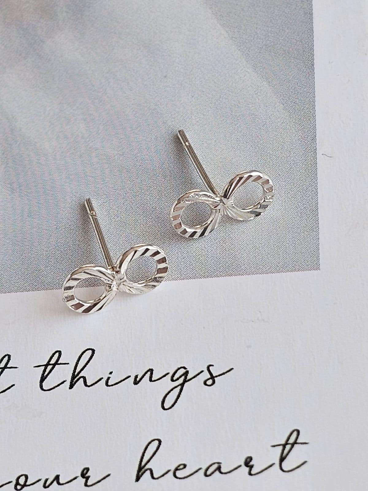 silver925 silver mini Mobius earrings mini earrings - 이미지 5
