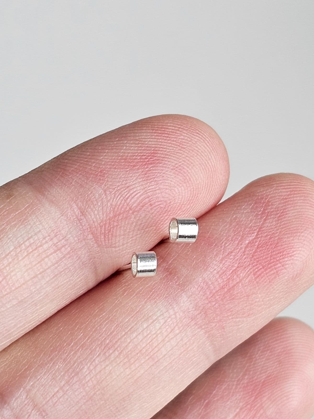 silver925 ultra-mini silver cylinder earrings mini earrings - 이미지 8