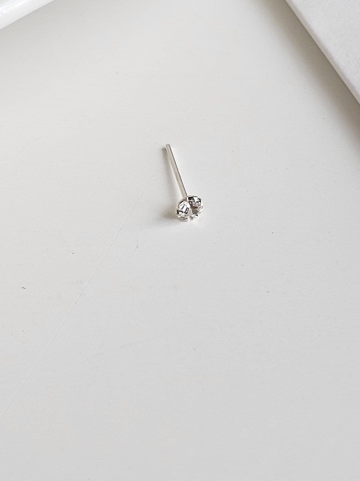 Silver 925 Mini One Cubic Nose Piercing Silver Piercing - 이미지 9