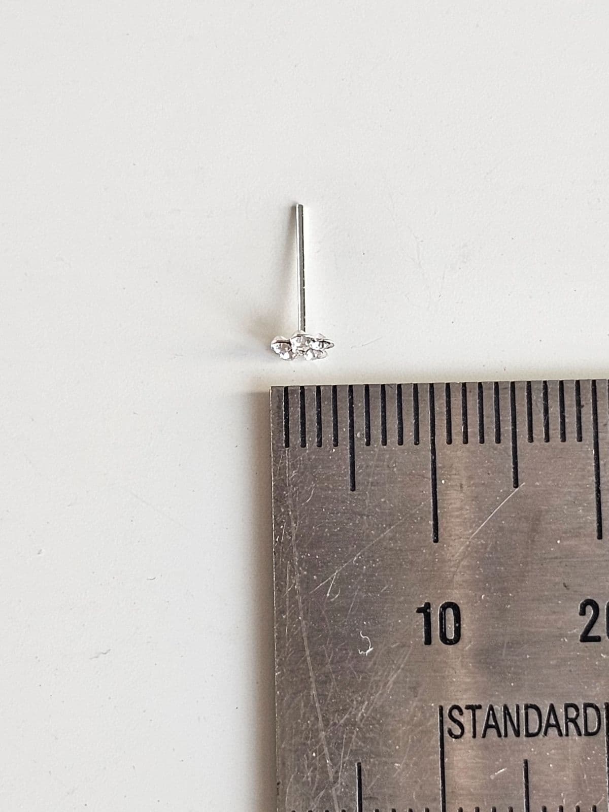 Silver 925 Mini Cubic Flower Nose Piercing Silver Piercing - 이미지 2