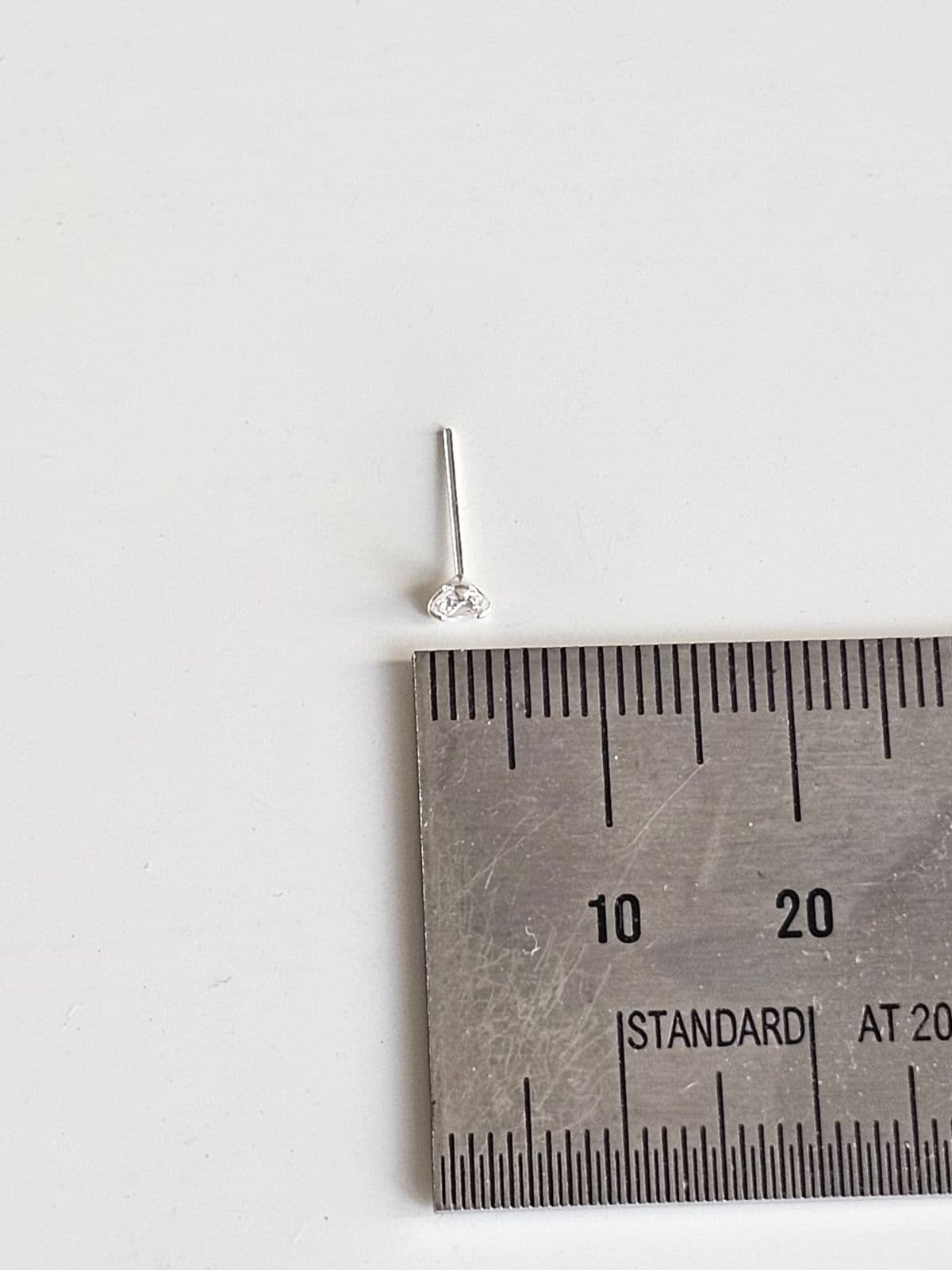 Silver 925 Mini Heart Cubic Nose Piercing Silver Piercing - 이미지 5