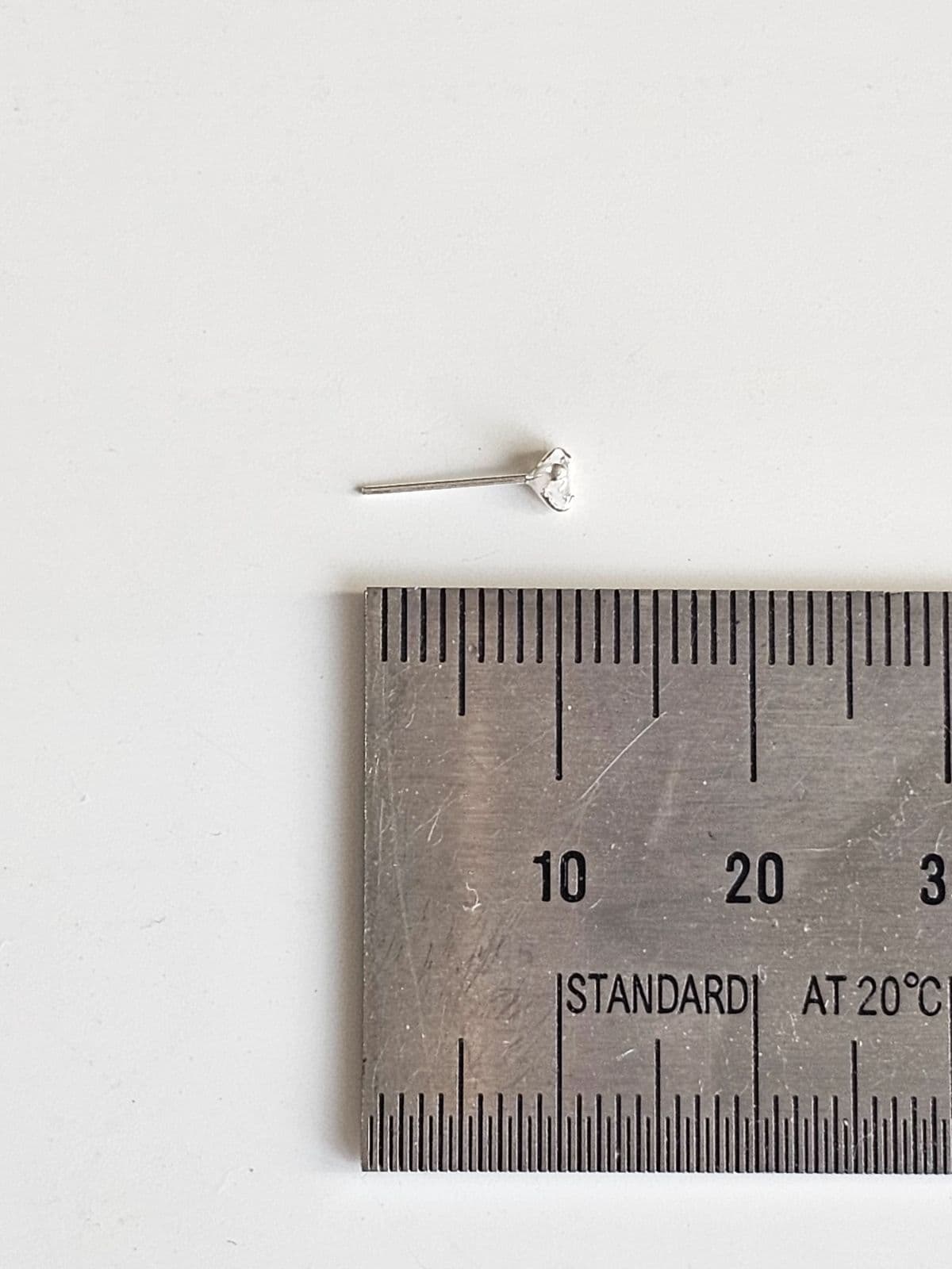 Silver 925 Mini Heart Cubic Nose Piercing Silver Piercing - 이미지 6