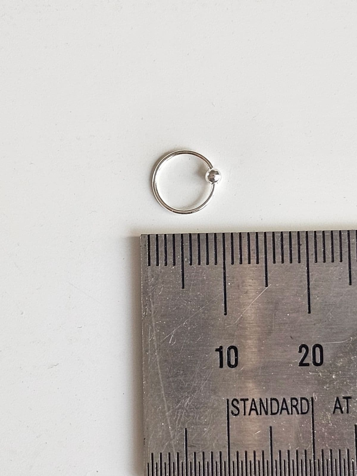 Silver 925 Simple Silver Ball Ring Nose Piercing Silver Piercing - 이미지 3