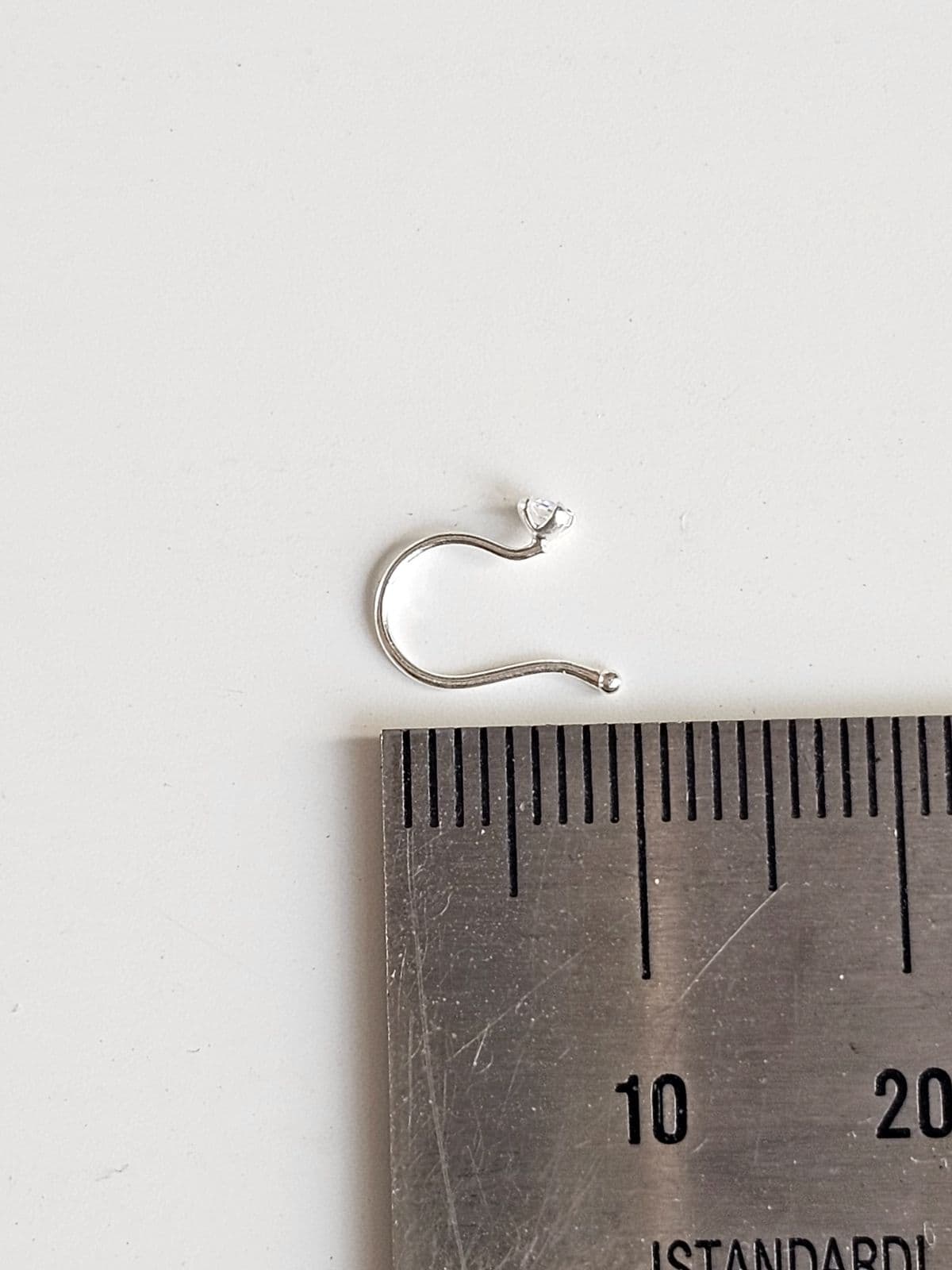 Silver 925 Simple Cubic Nose Piercing Silver Piercing - 이미지 5