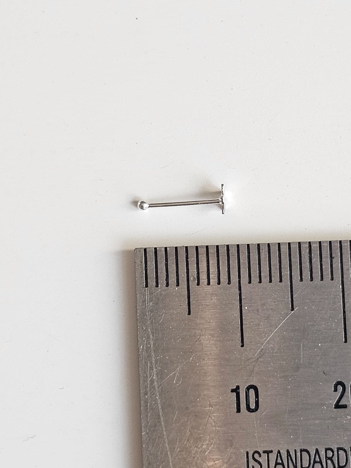 Silver 925 Star Flat Cutting Nose Piercing Silver Piercing - 이미지 4