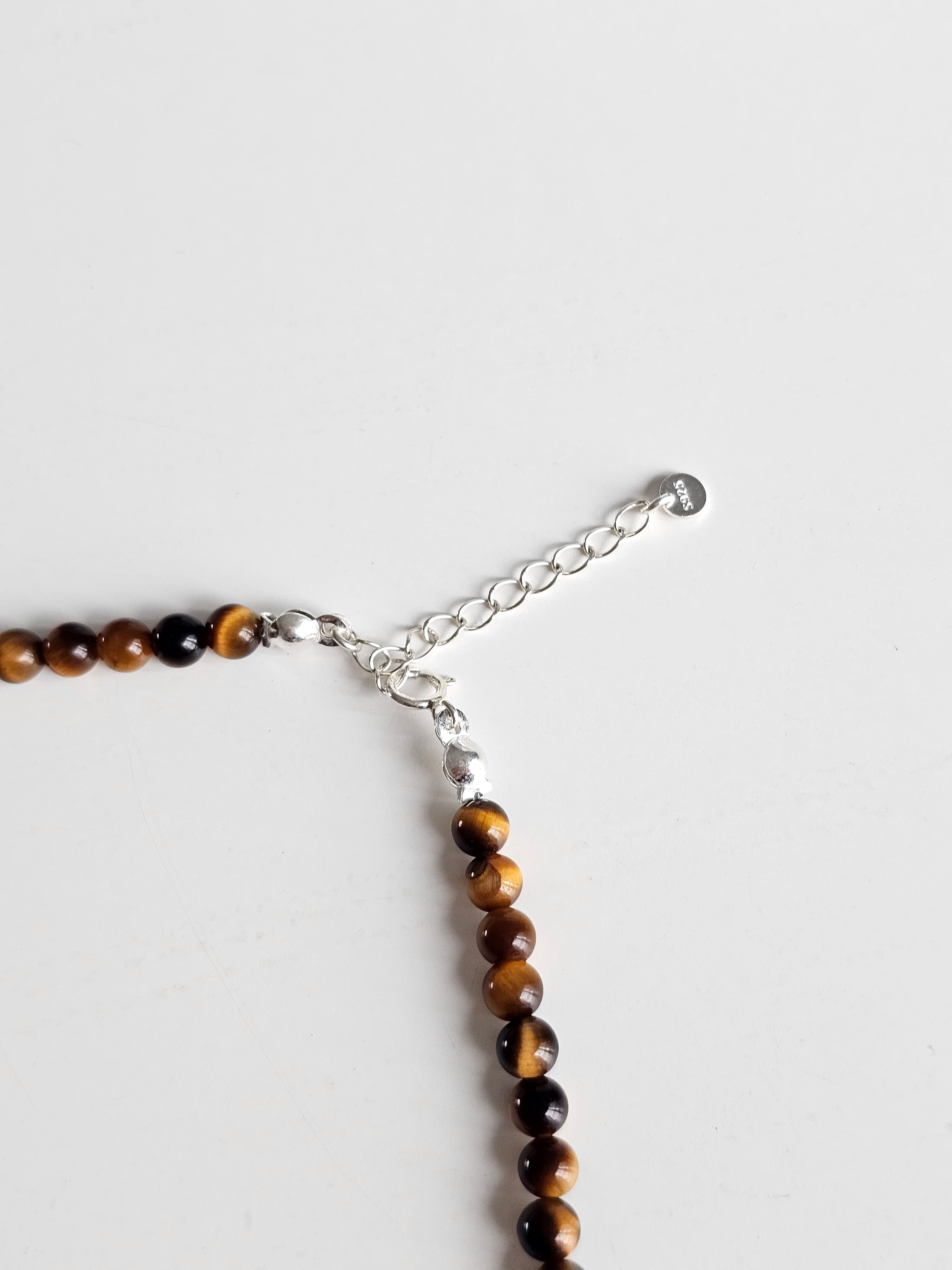 Silver 925 Tiger Eye Silver Ball Necklace - 이미지 5