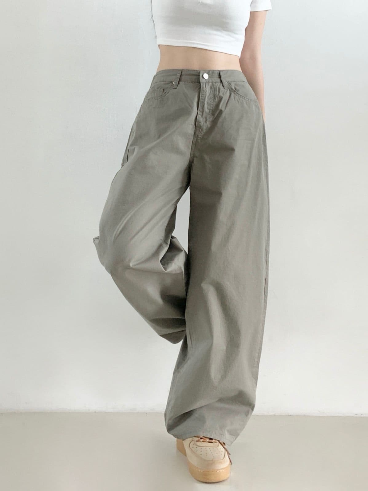 919 Summer Hidden Back Band Collar Curve Pants - 이미지 6
