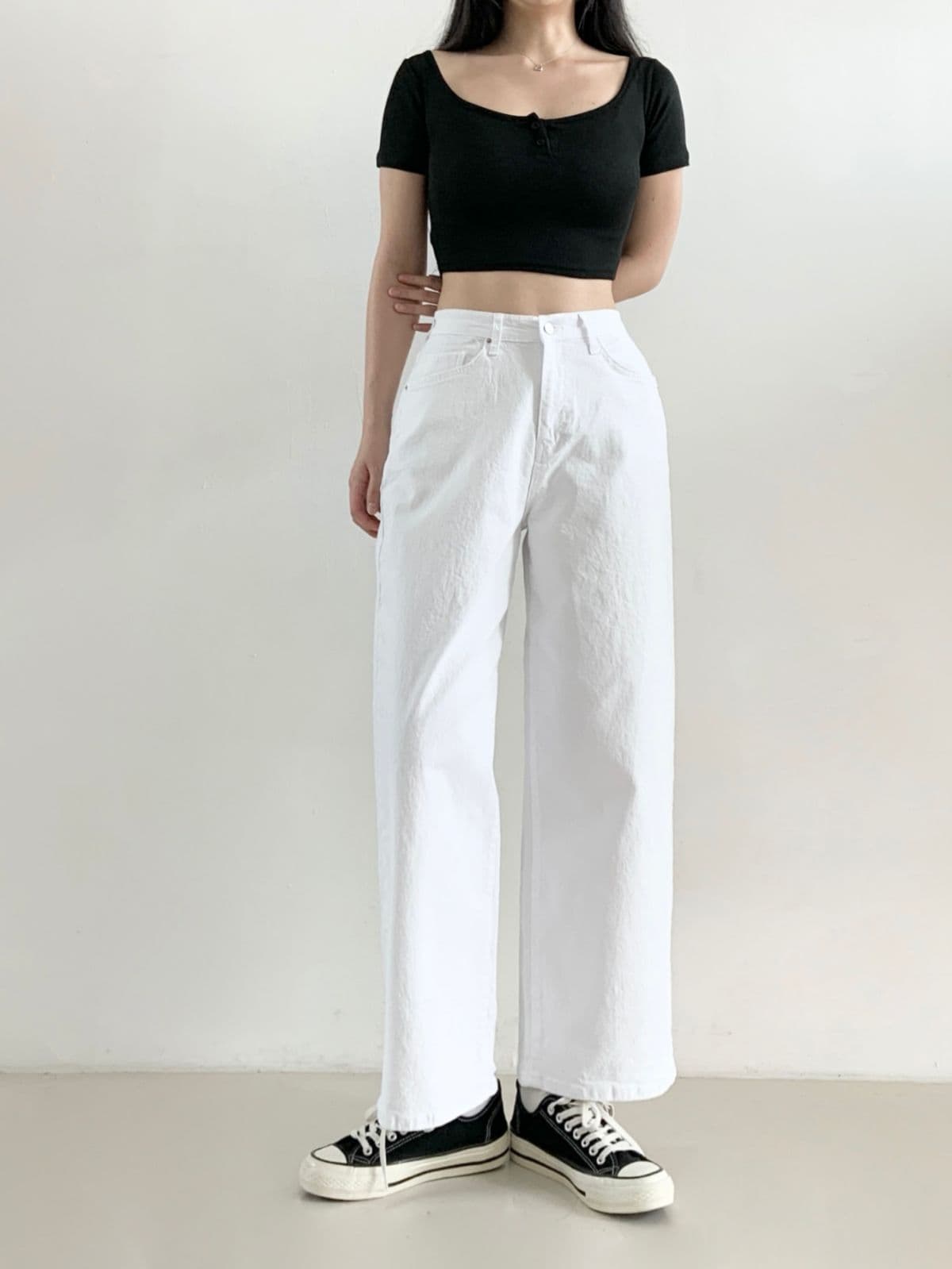 922 Basic Easy Curve Cotton Pants - 이미지 1