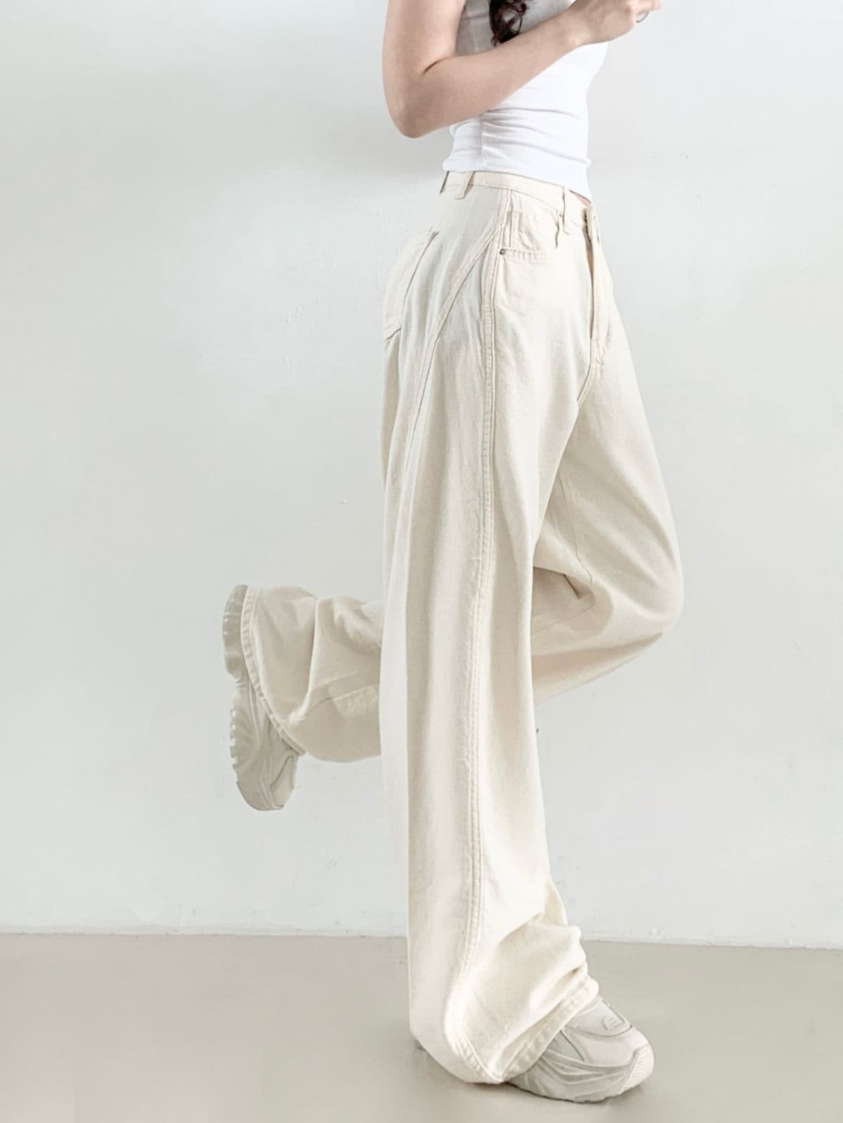 928 Summer Half-Curve Cut Collar Pants - 이미지 5