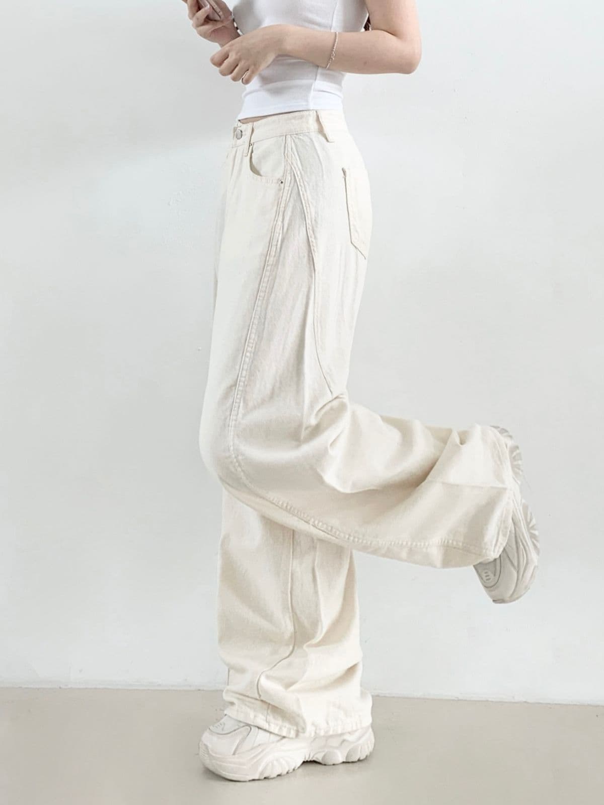 928 Summer Half-Curve Cut Collar Pants - 이미지 8