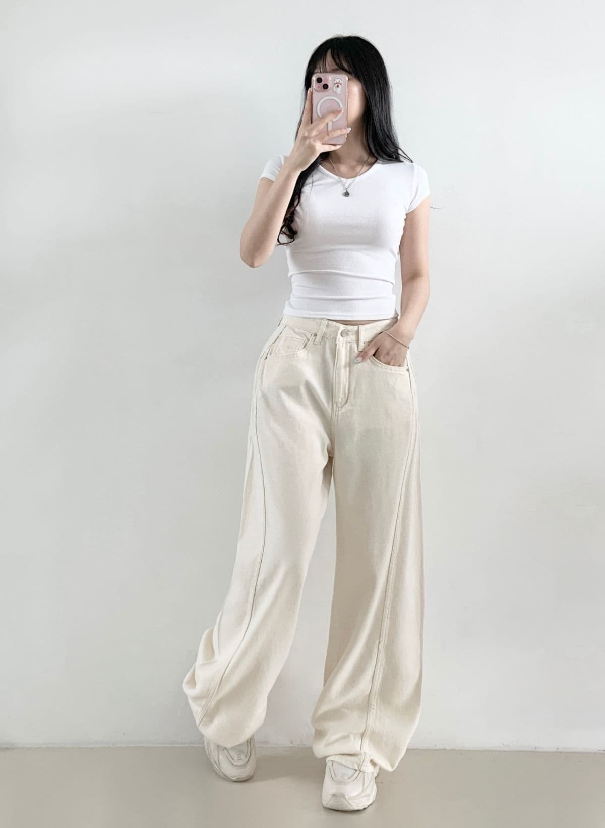 928 Summer Half-Curve Cut Collar Pants - 이미지 3