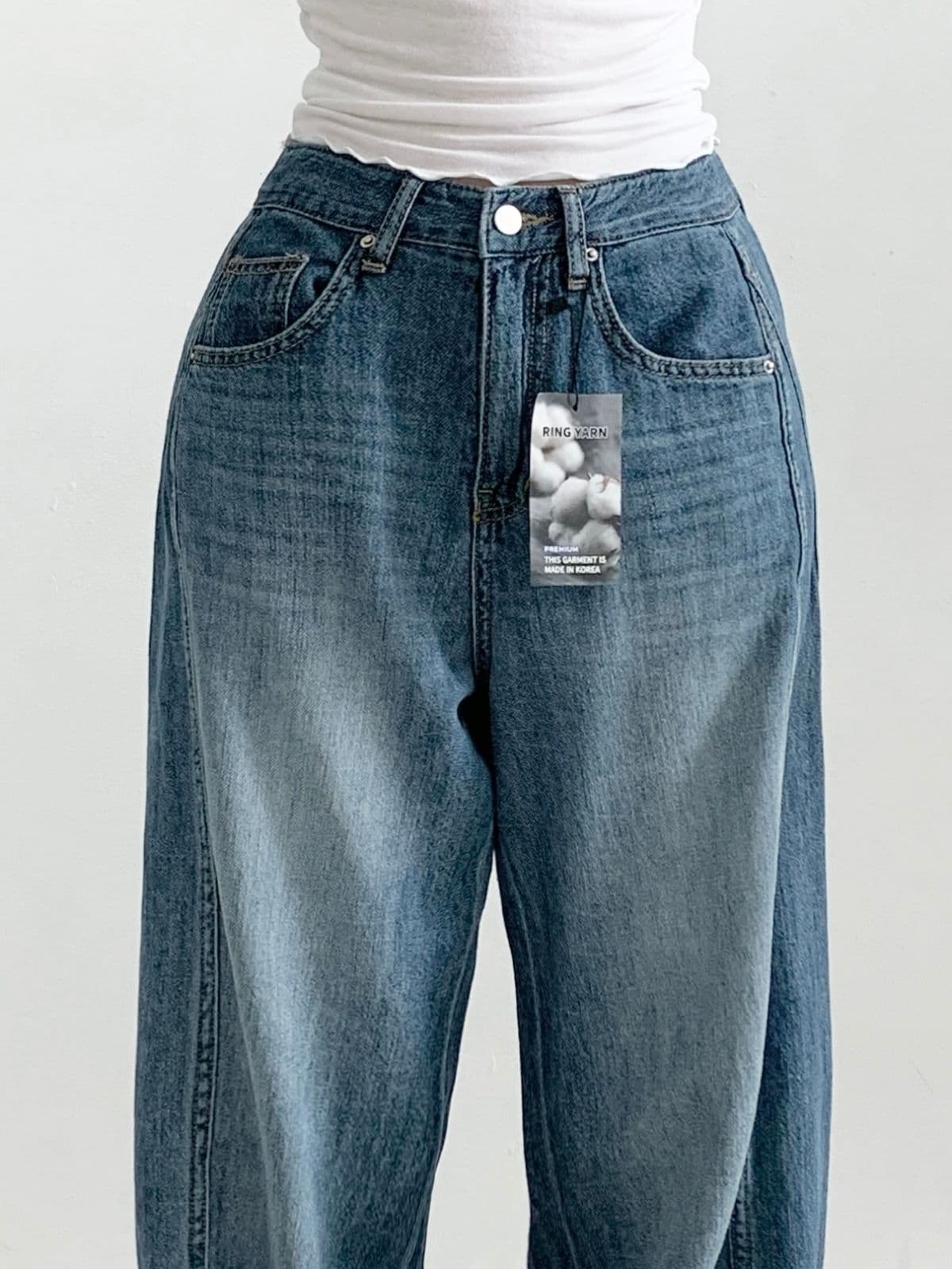 930 Summer Half-Curve Cut Denim Pants - 이미지 3