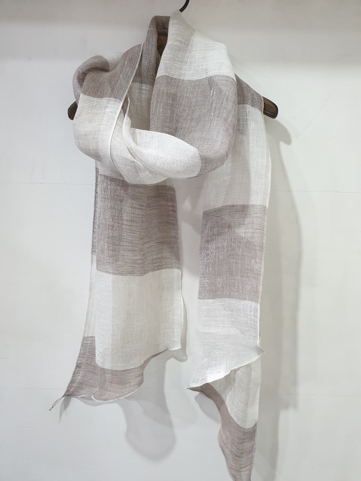 Luxury Mascarf Linen Striped Scarf Muffler Mascarf Linen Scarf - 이미지 4