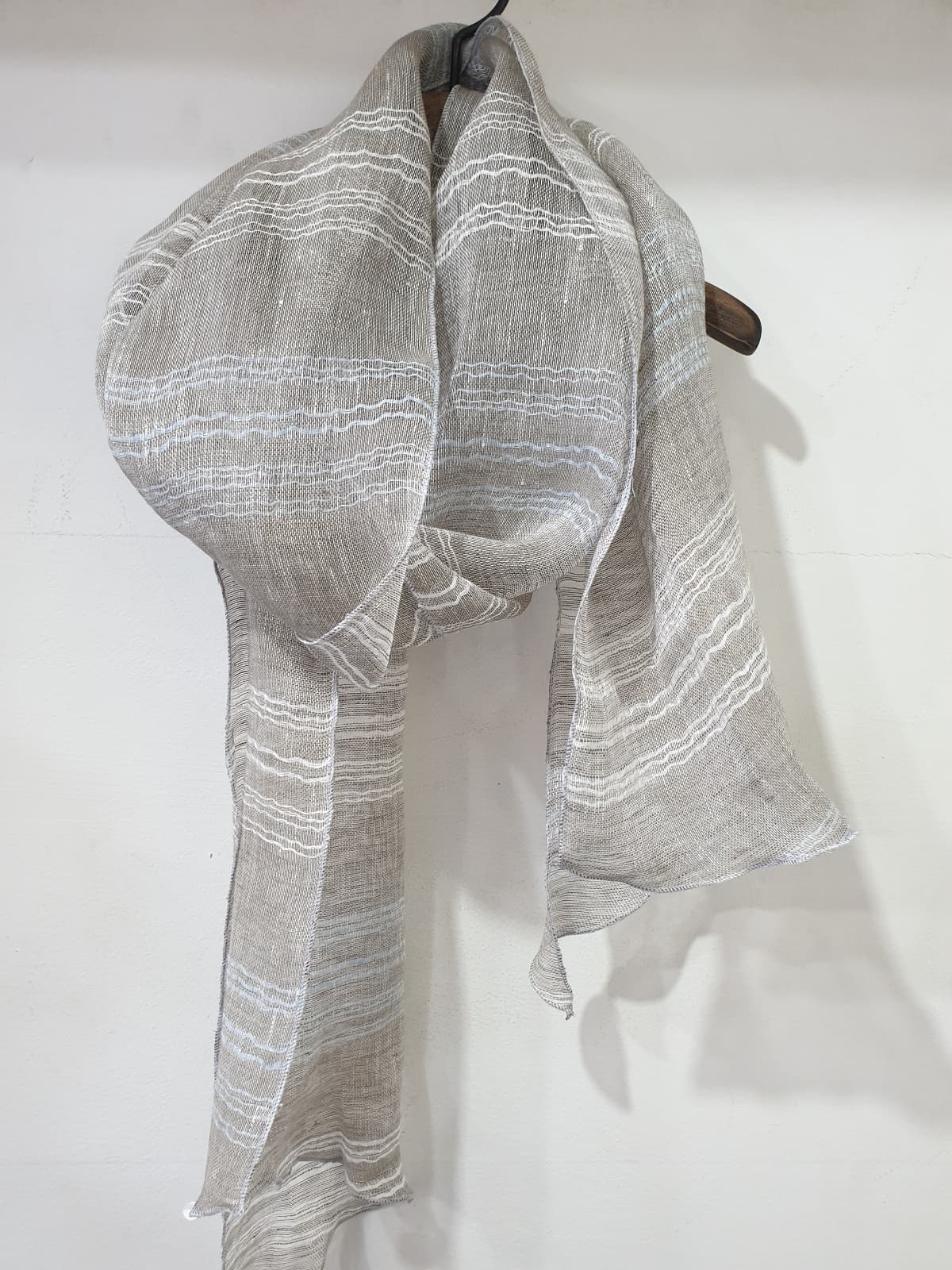 Luxury Mascarf Linen Striped Scarf Muffler Mascarf Linen Scarf - 이미지 14