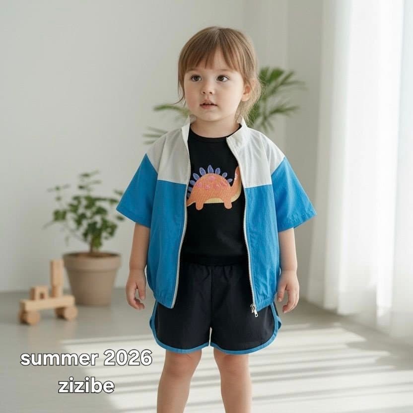 Zip-up tile top and bottom set - 이미지 4