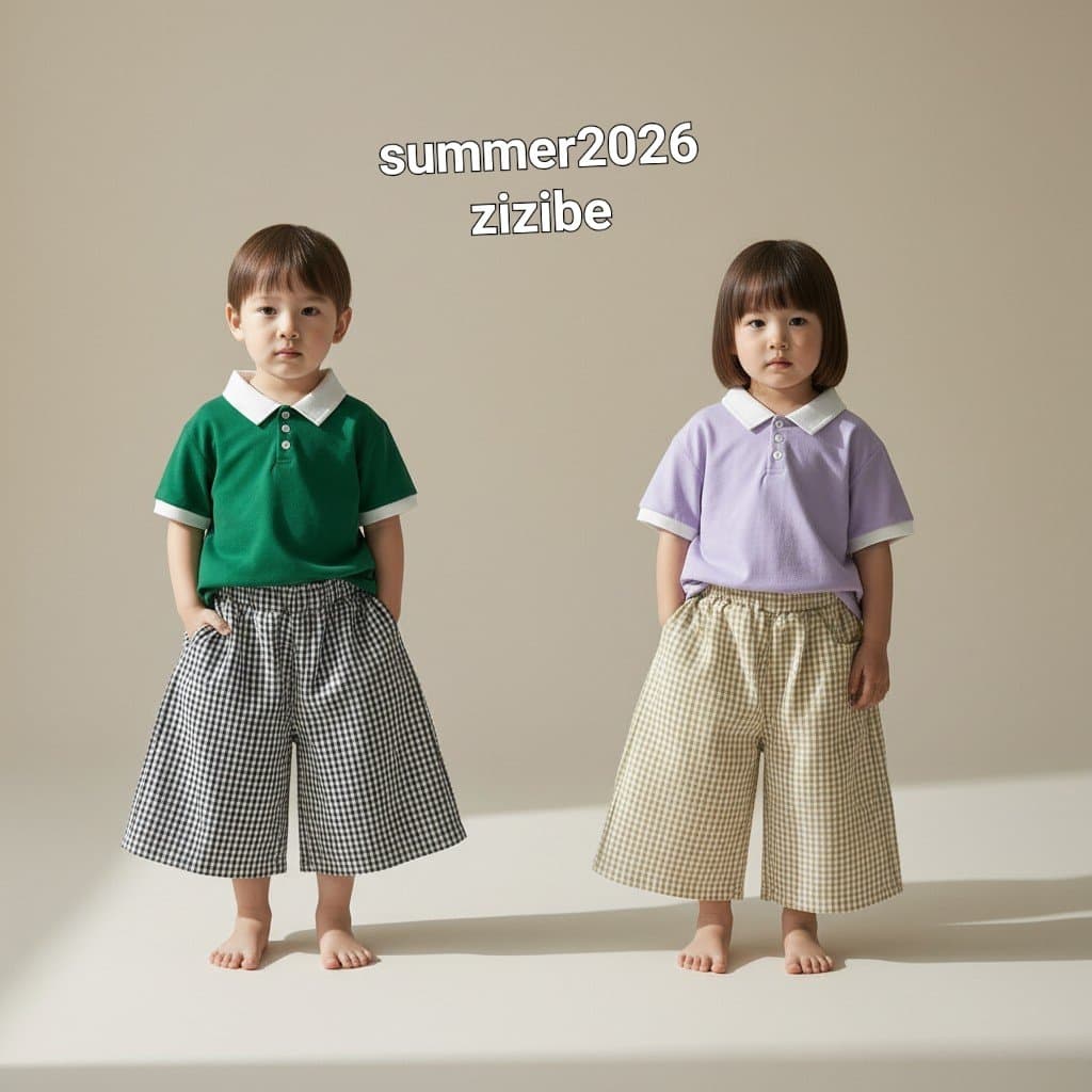 3/4 length checked wide pants - 이미지 2