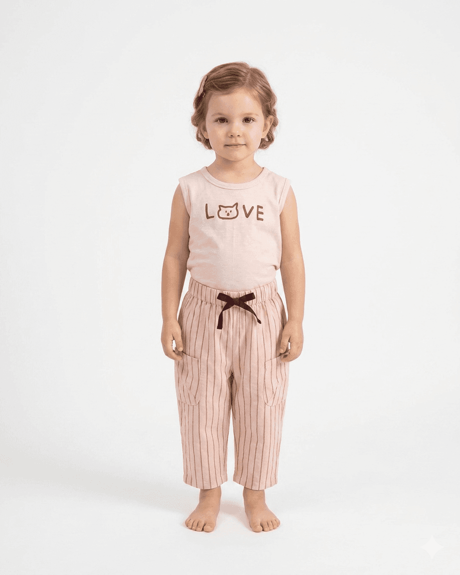 Vertical striped cargo pants - 이미지 2