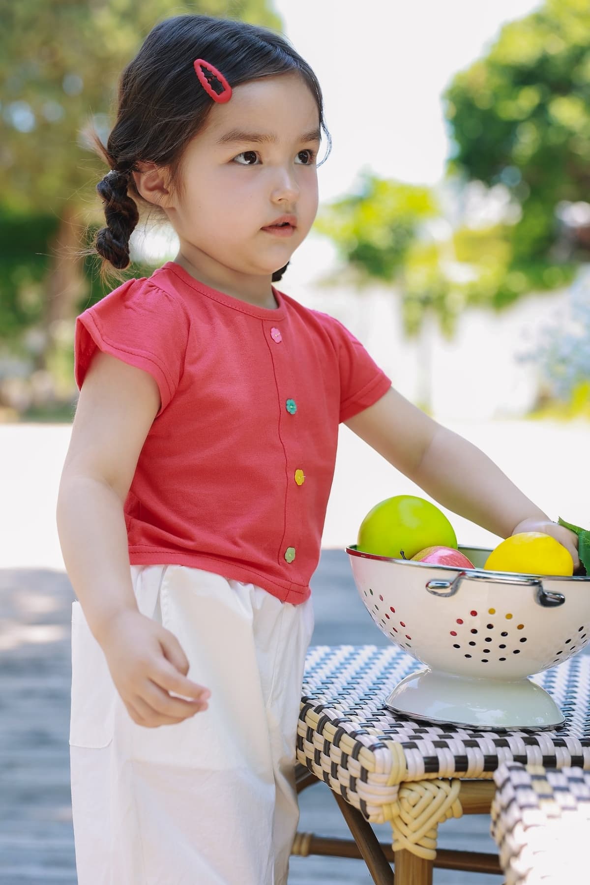 Flower button blouse - 이미지 5