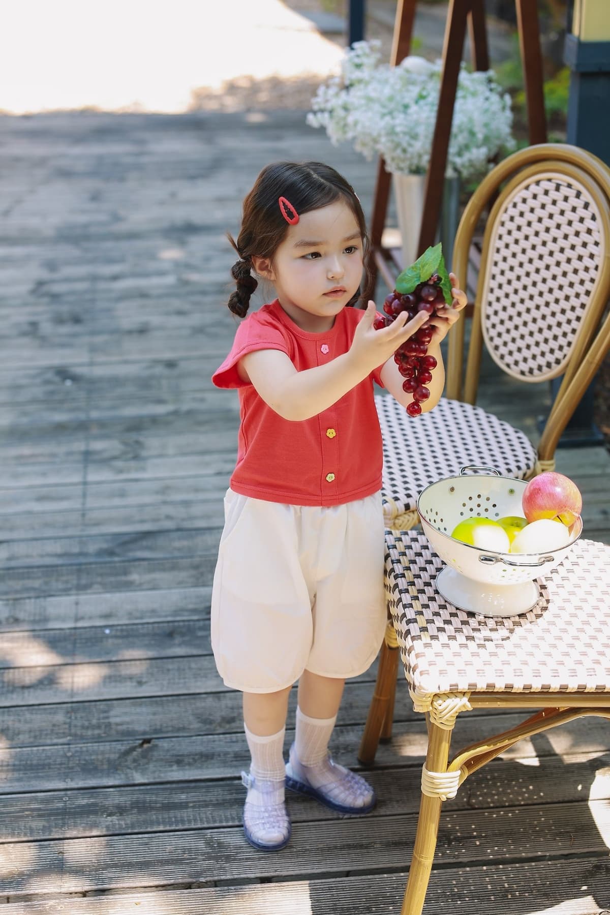 Flower button blouse - 이미지 6