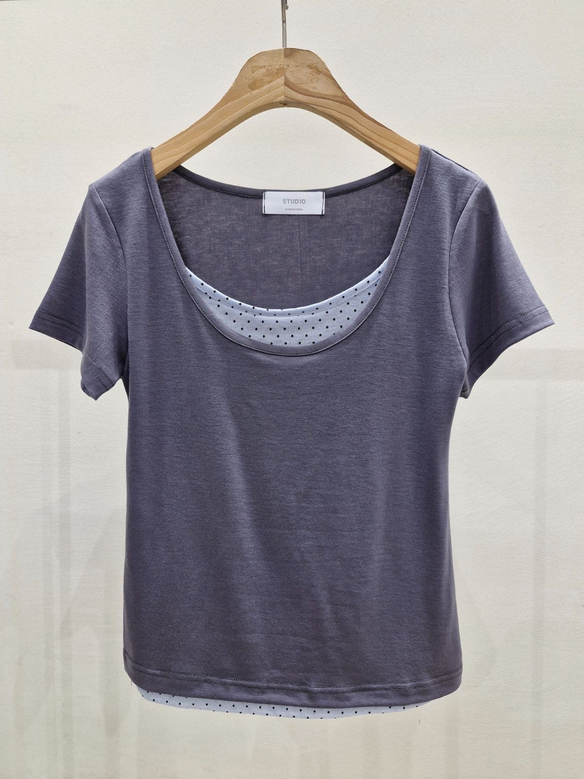 Soft color-block tee - 이미지 3