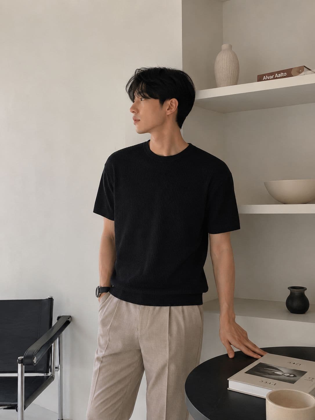 26SS New Arrival) Essential Knitting Crop Short Sleeve - 이미지 5