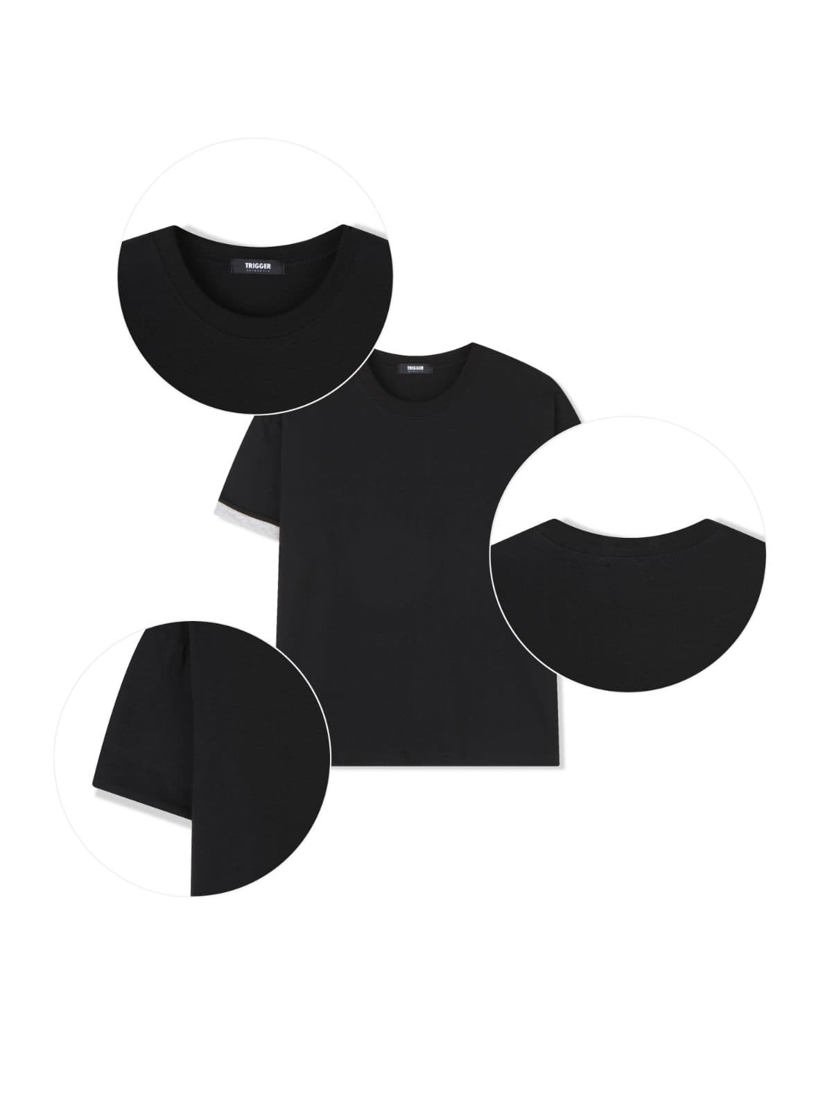 26SS New Arrival) Contrast Roll-up Crop - 이미지 8