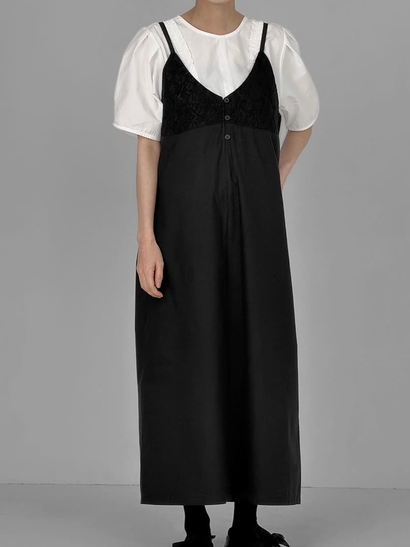 Lace sleeveless dress - 이미지 1