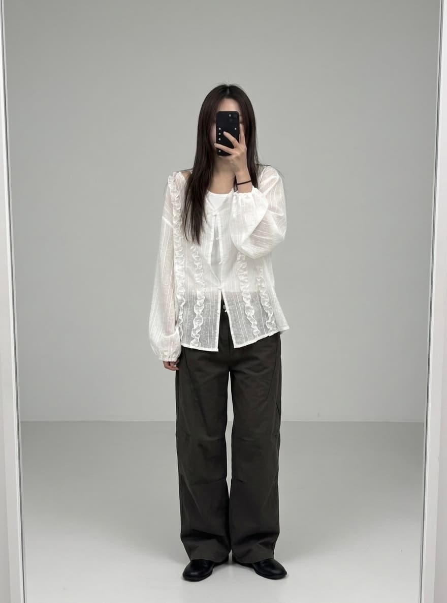 Double frill blouse - 이미지 15