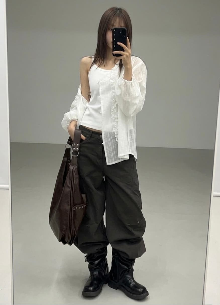 Double frill blouse - 이미지 1