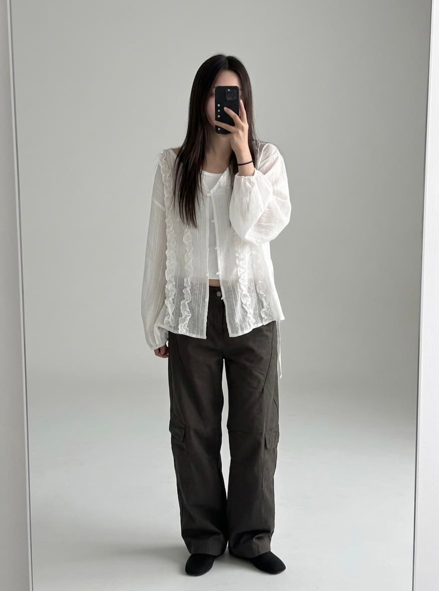 Double frill blouse - 이미지 13
