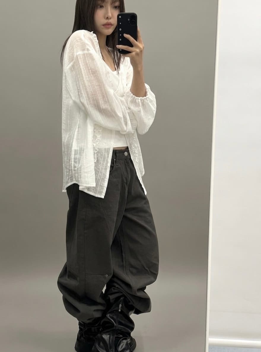 Double frill blouse - 이미지 11