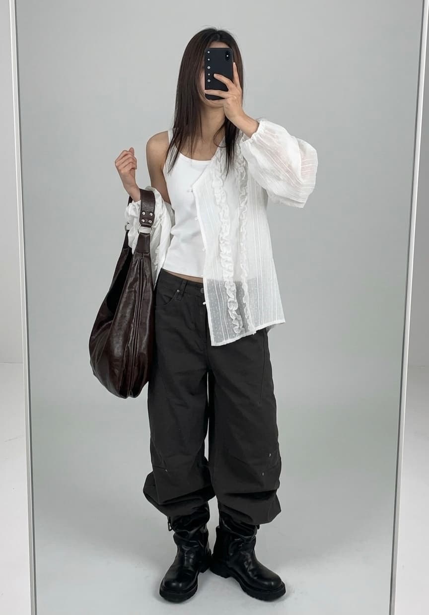 Double frill blouse - 이미지 17