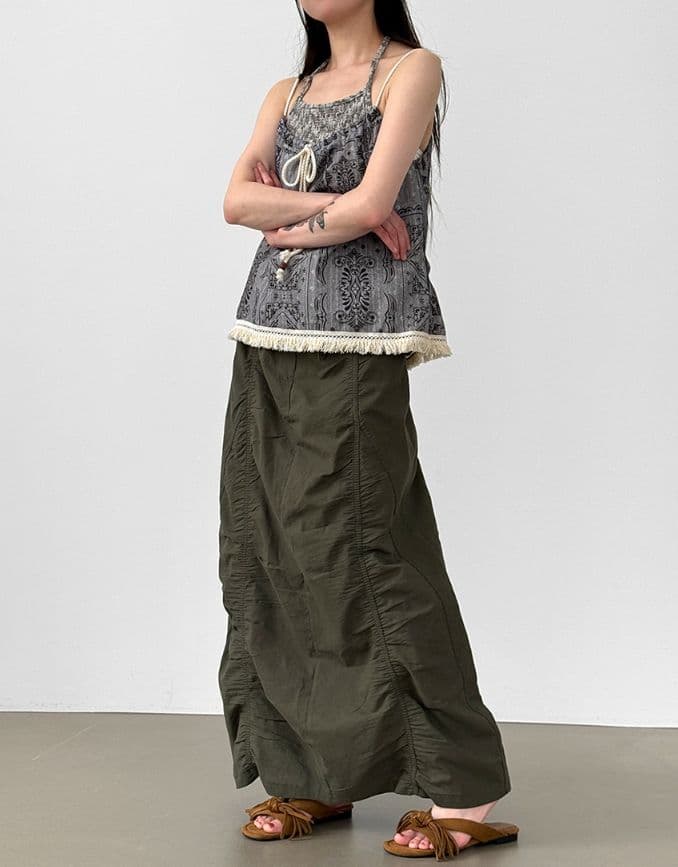 26SS-Rope Bustier (Paisley Frill Tassel Raw String Belle Strap Sleeveless New Arrival Summer Look Vacation) - 이미지 4