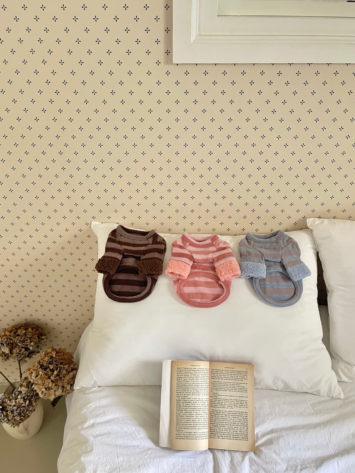 스트라이프 앙고라 니트 탑&올인원 (강아지옷) - 이미지 7