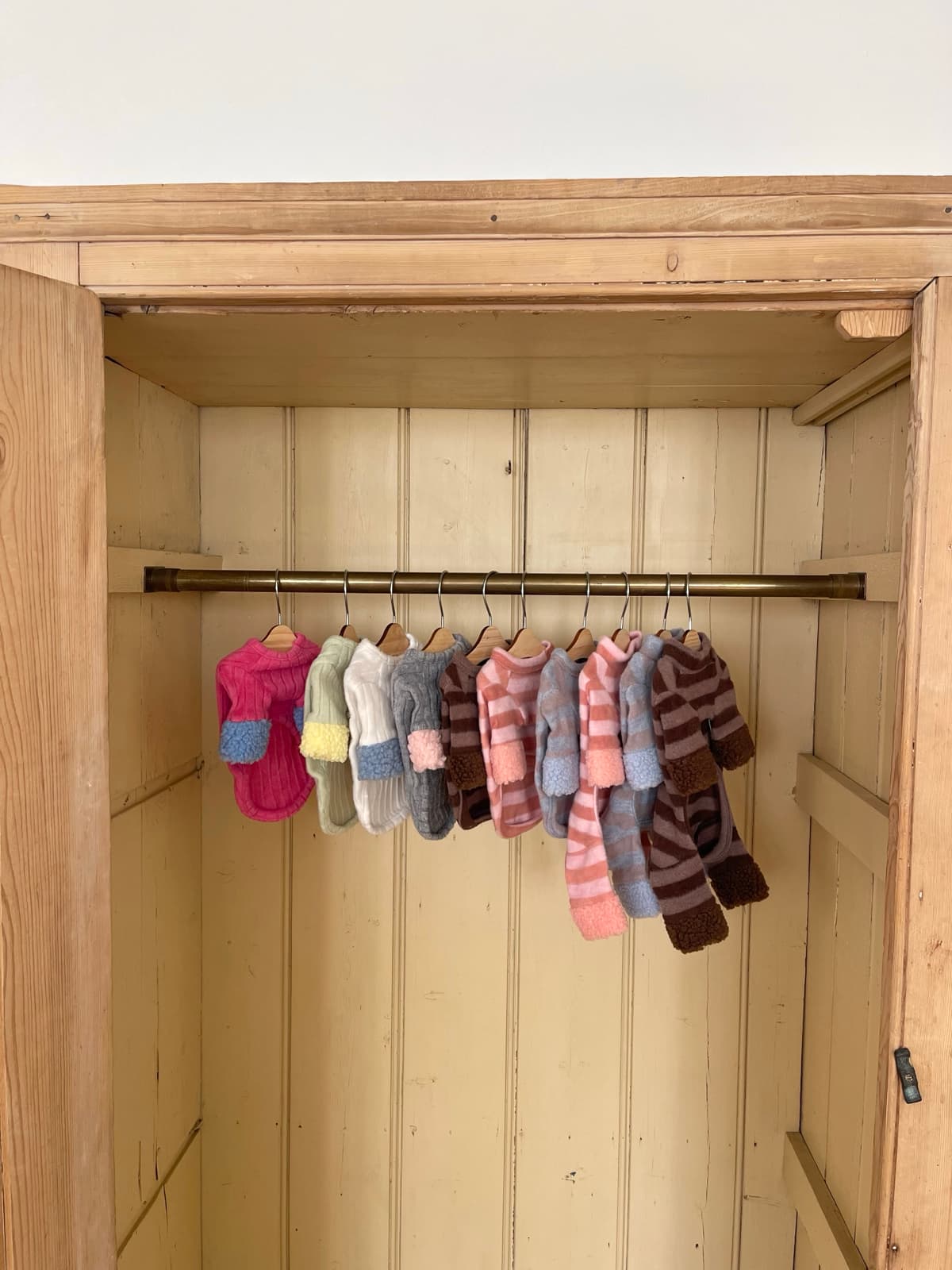 스트라이프 앙고라 니트 탑&올인원 (강아지옷) - 이미지 5