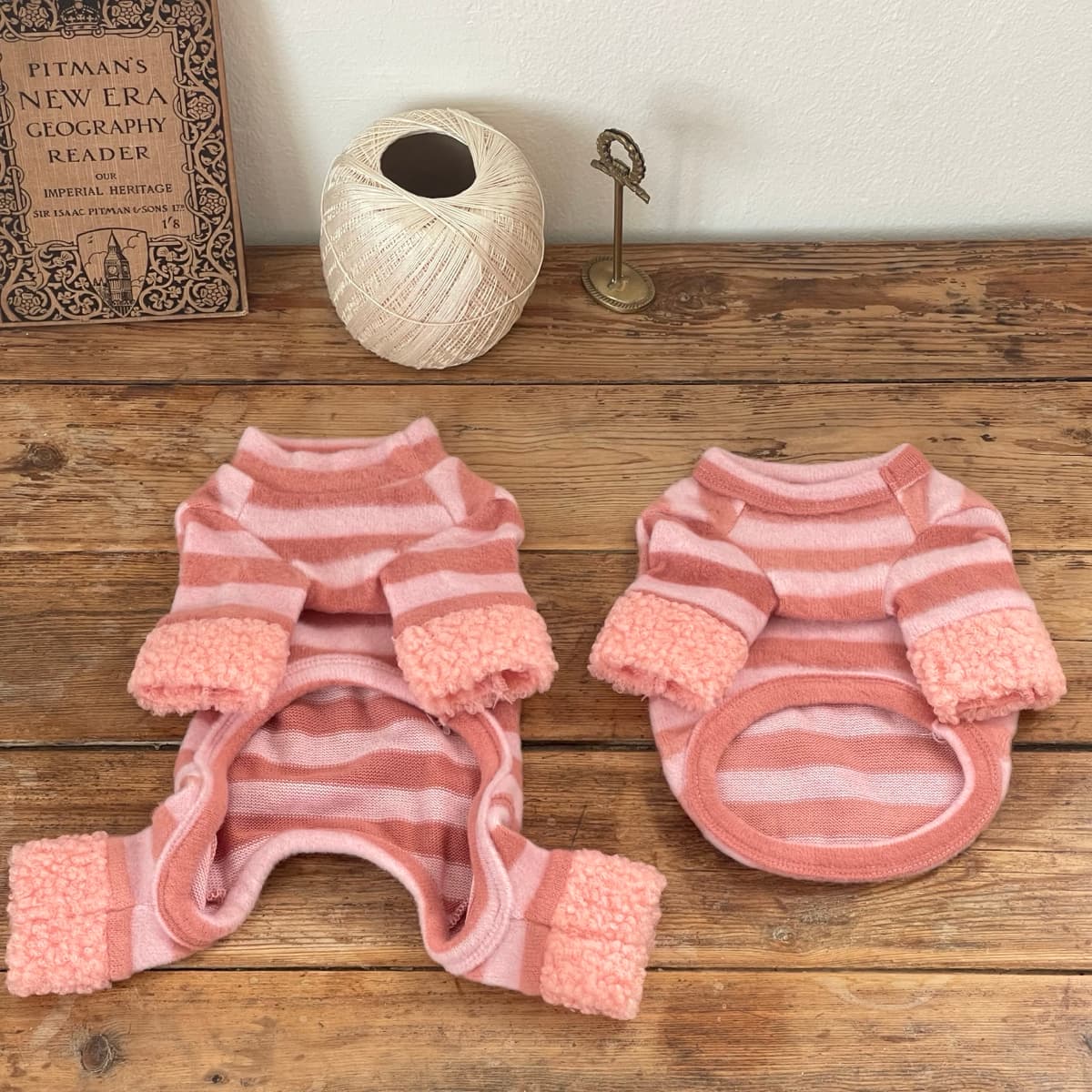 스트라이프 앙고라 니트 탑&올인원 (강아지옷) - 이미지 16