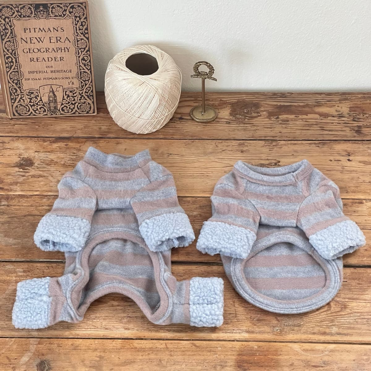 스트라이프 앙고라 니트 탑&올인원 (강아지옷) - 이미지 15