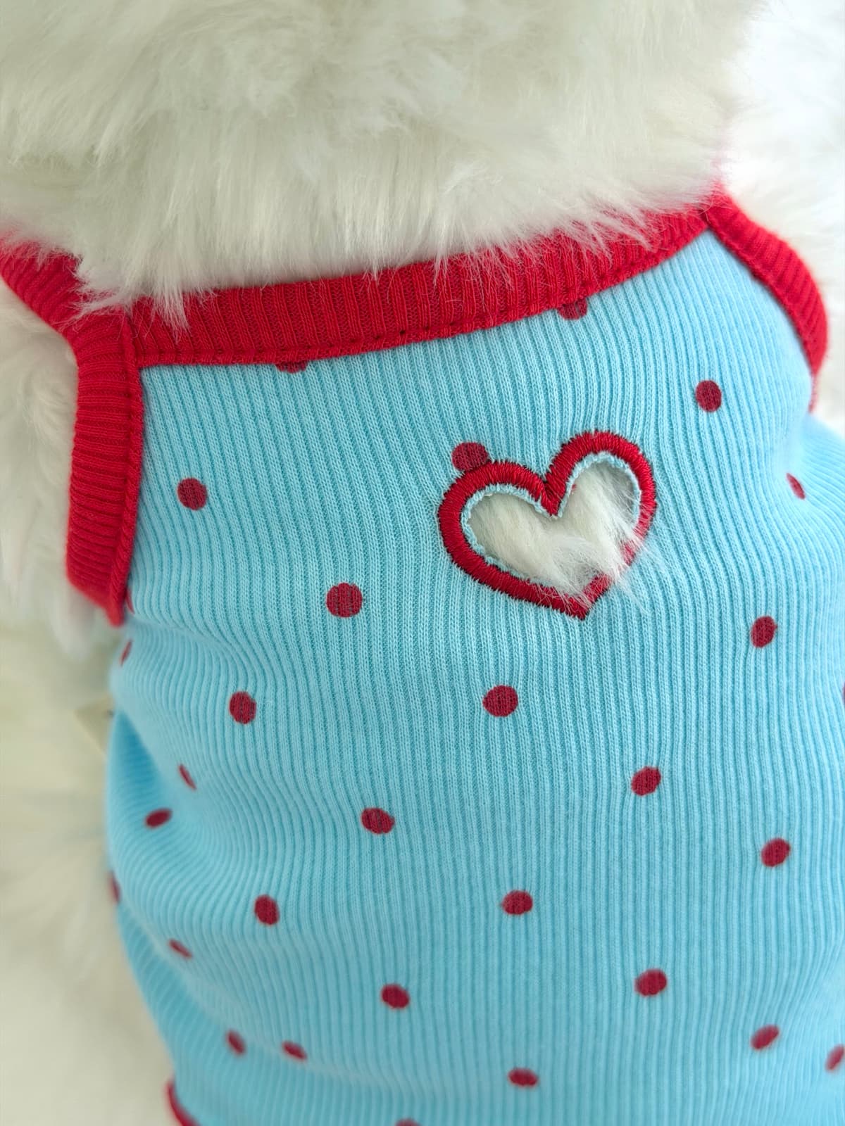 Heart Hole Dot Sleeveless Top (Puppy Clothes) - 이미지 6