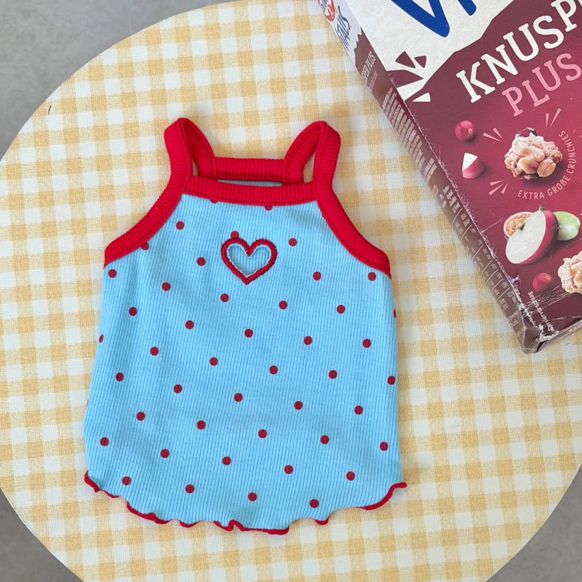 Heart Hole Dot Sleeveless Top (Puppy Clothes) - 이미지 8
