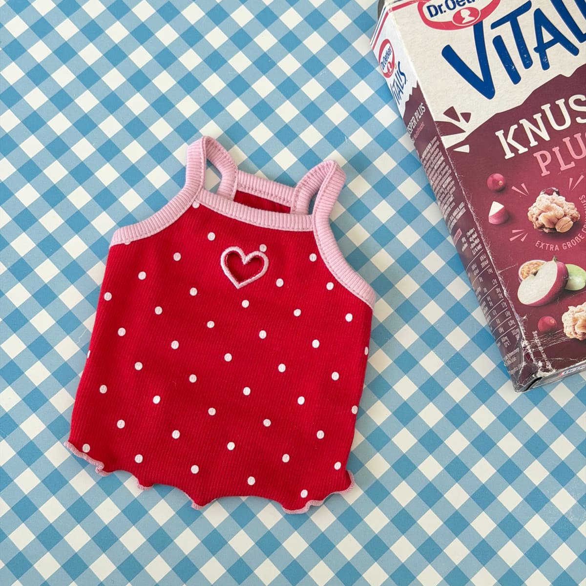 Heart Hole Dot Sleeveless Top (Puppy Clothes) - 이미지 7