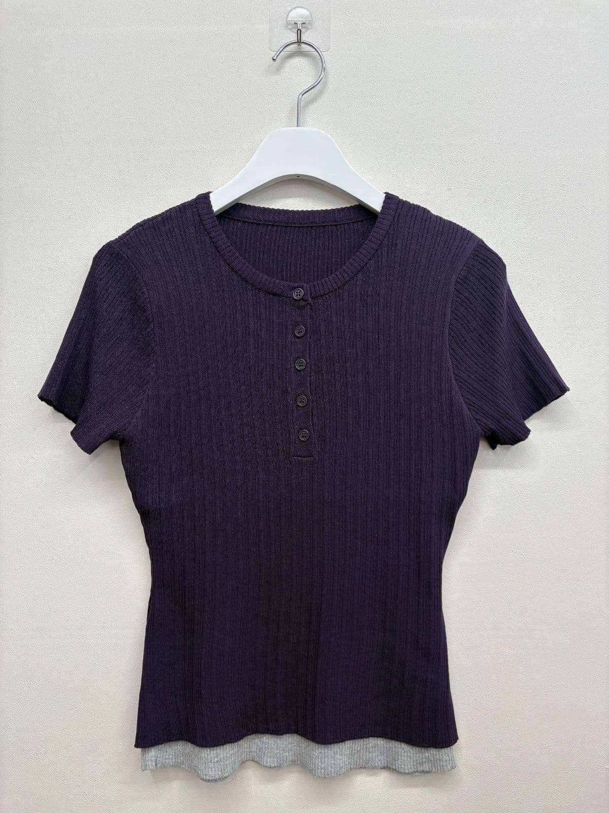Cool Touch) Layered Henry Short Sleeve - 이미지 9