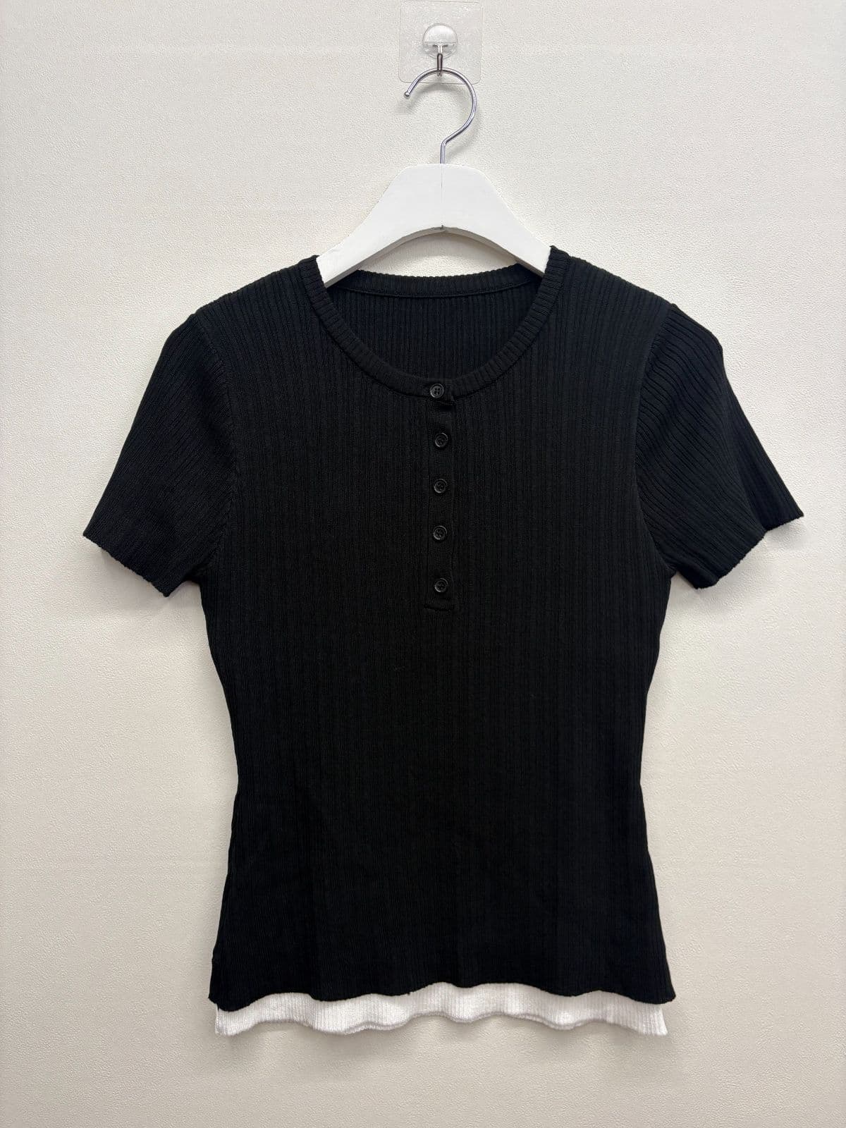 Cool Touch) Layered Henry Short Sleeve - 이미지 8