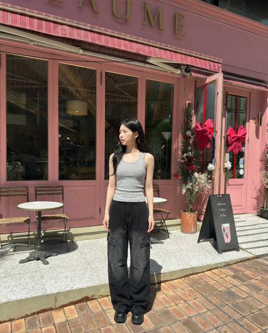 26 Summer New Arrival (Special Feature) Ribbed Crop Sleeveless (, Basic, Cotton Slim, Round, Crop Length, Sleeveless - 이미지 8