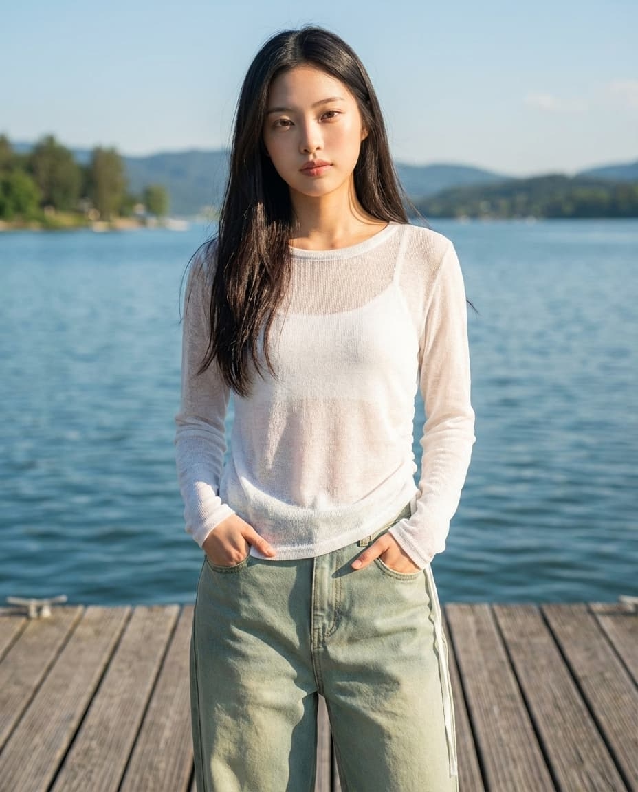 26 Summer New Arrival_Pure Shirring T-shirt (String, Shirring Point, Asymmetrical, Basic Item, Effortless Chic, Anti-skinning) - 이미지 6