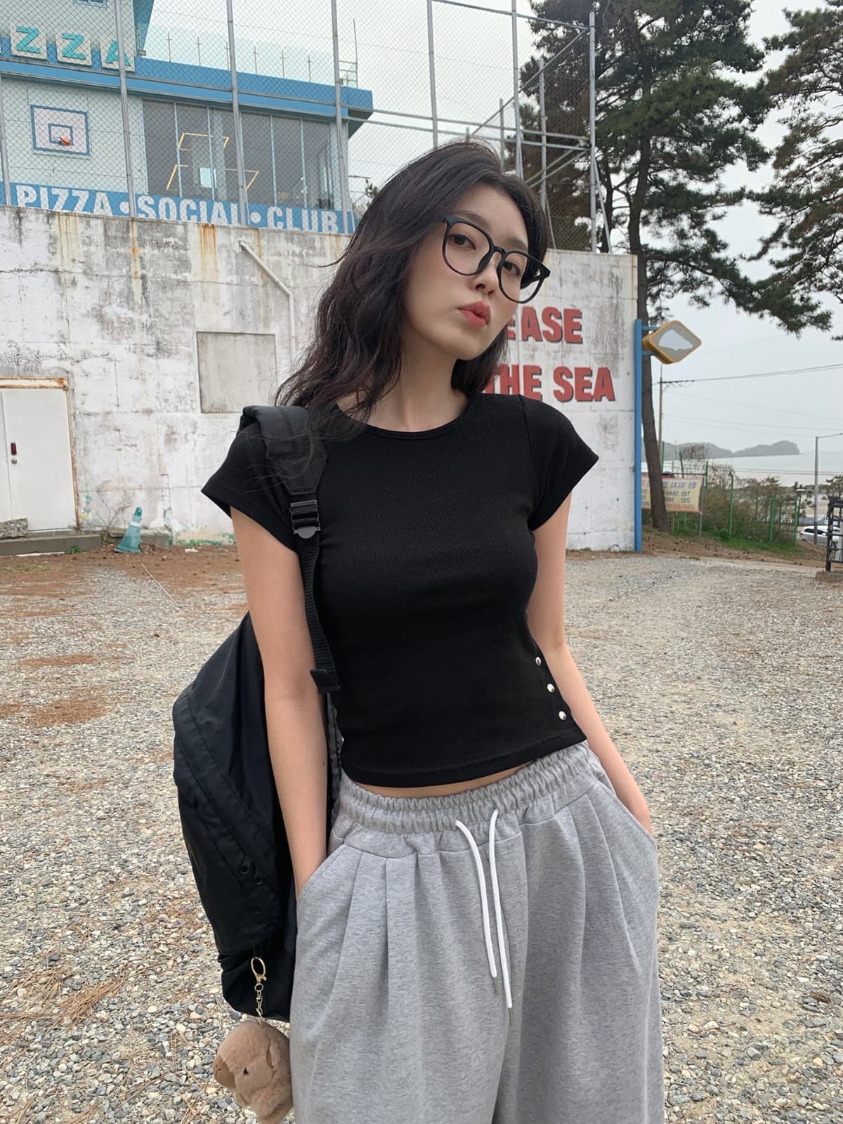 26 Summer New Arrival_Rich Snap Short Sleeve T-Shirt (Statement, Basic Item, Casual, Round Neck, Effortless Chic) - 이미지 6