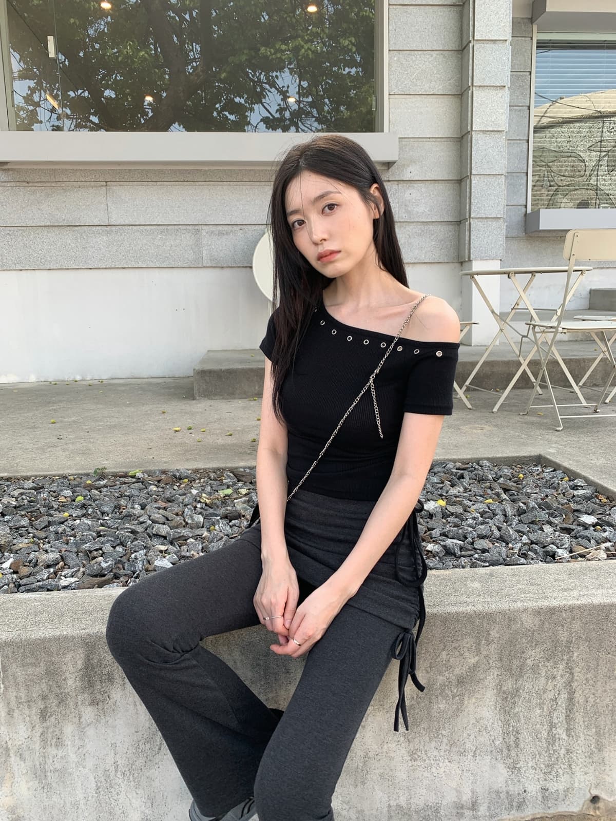 26 Summer New Arrival_(Short Sleeve) Punch Lip Neck T-shirt (Button, Lovely, Slim Fit, Crop, One-off, Effortless Chic) - 이미지 12