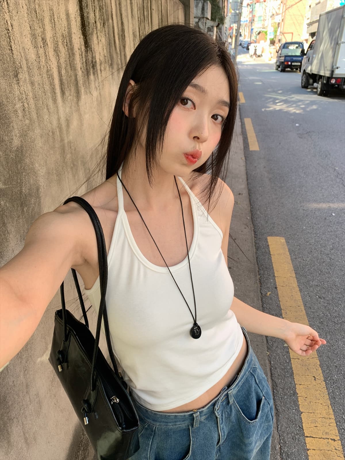26 Summer New Arrival_Layered Halter Neck Sleeveless Top (Halter Neck, Inner, Slim Fit, Y2K, Layered, Summer Item - 이미지 2
