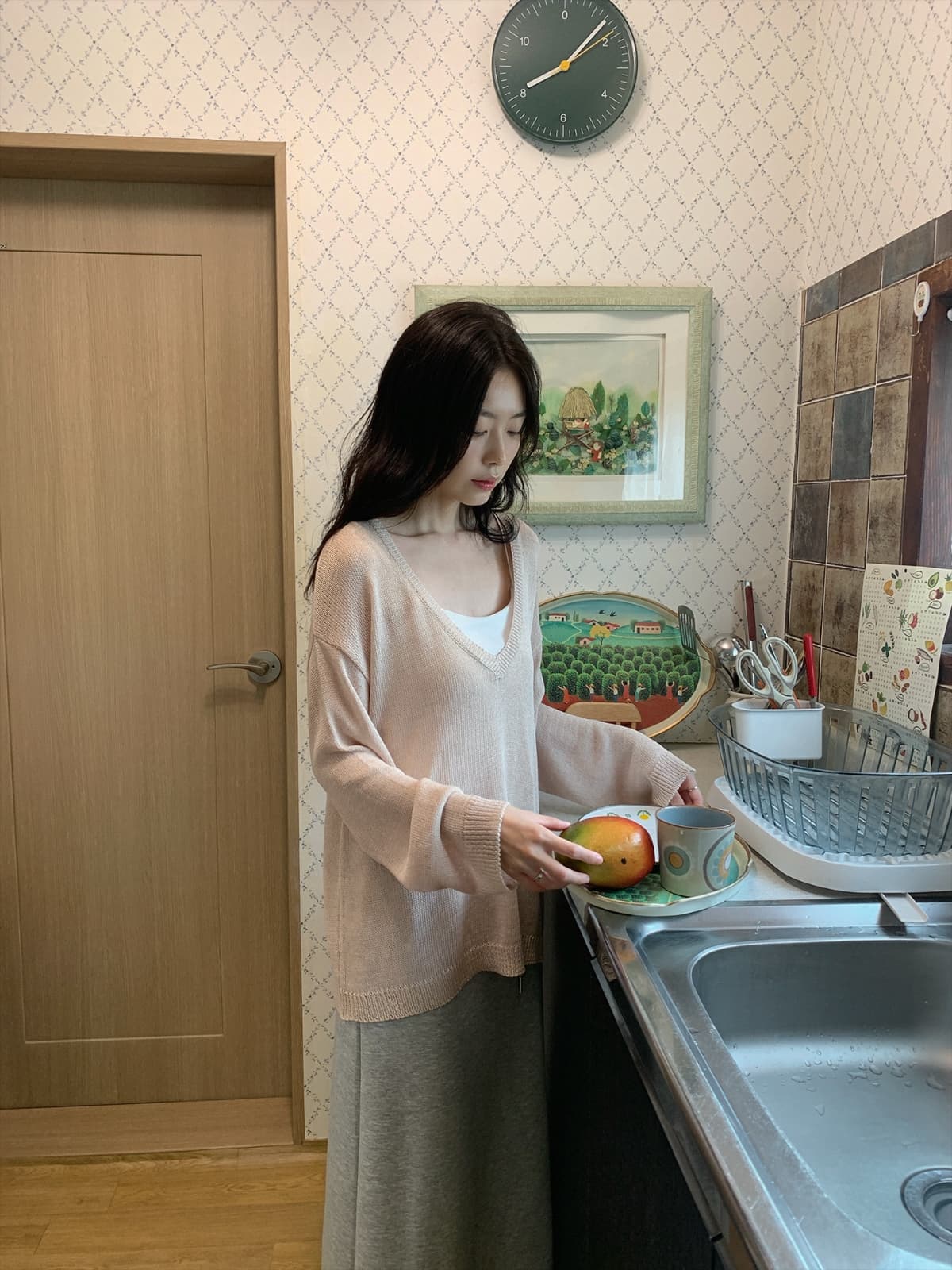 26 Summer New Arrival_Over Deep V-Neck (Knit, Delicate Fit, Long Sleeve, Oversized Fit, See-through, Mesh, Avant-garde Fit, Spring - 이미지 14