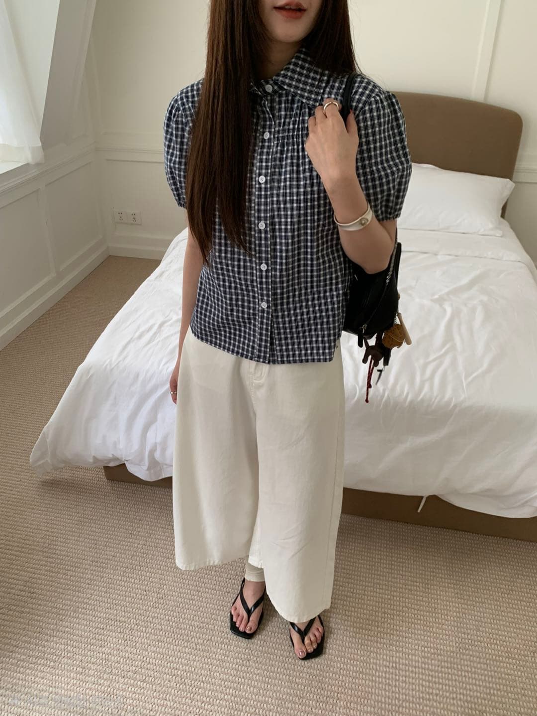 puff plaid shirt - 이미지 2