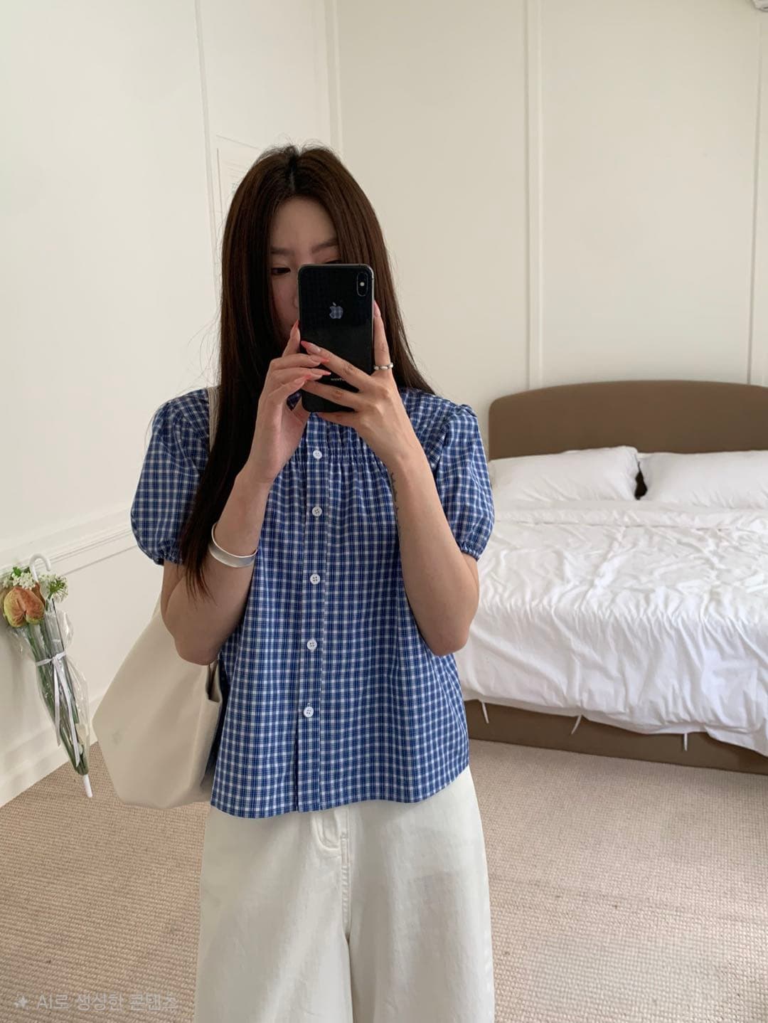 puff plaid shirt - 이미지 3